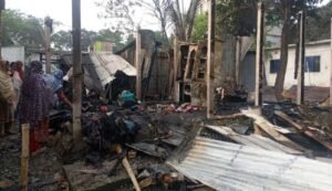 রূপগঞ্জে বিধবার বাড়ি-ঘর পুড়ে ছাঁই, ছেলে দগ্ধ